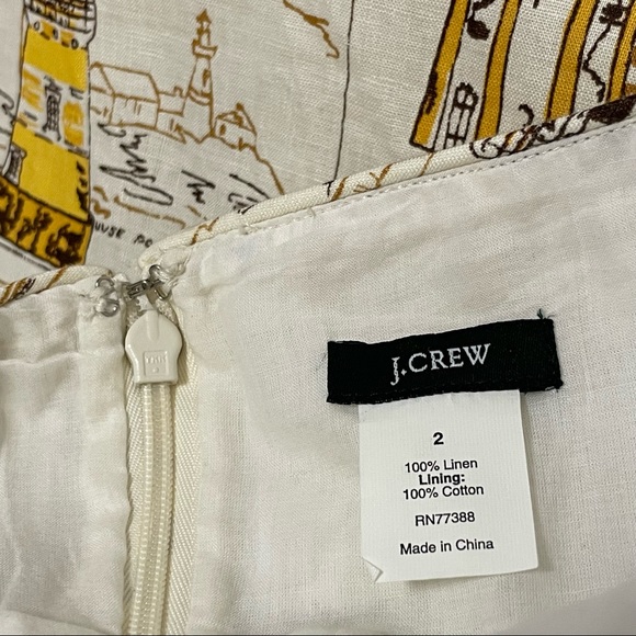 J.Crew Lighthouse Postcard Print Linen Halter Dress Sz 2 - Picture 11 of 12